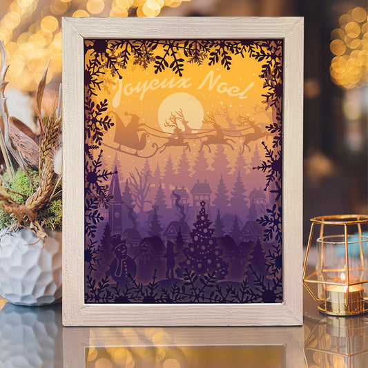 Joyeux Noel 16 – 3D Lightbox SVG File for Cricut & Silhouette