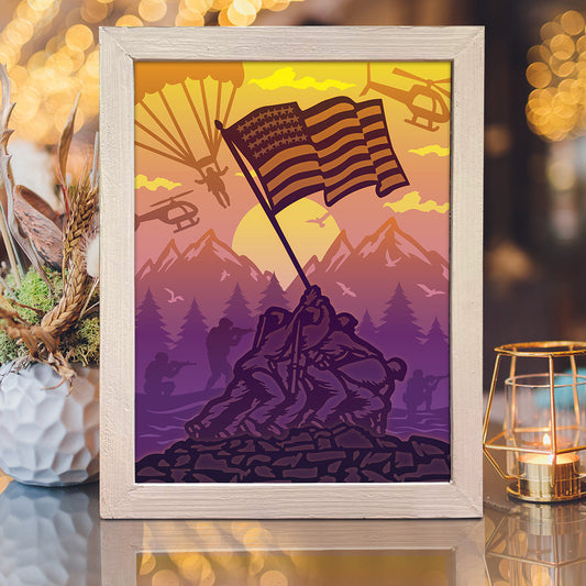Marines - 3D Special Occasions Papercut Lightbox File - Cricut File - VEKTOR KRAFT