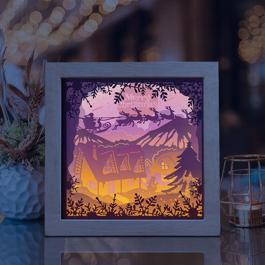 Merry Christmas 6 Square – 3D Lightbox SVG File for Cricut & Silhouette