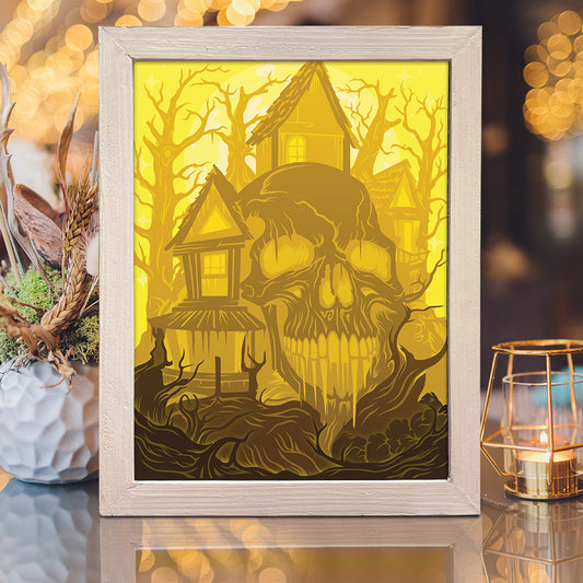 Halloween House - 3D Halloween Papercut Lightbox File - Cricut File - VEKTOR KRAFT