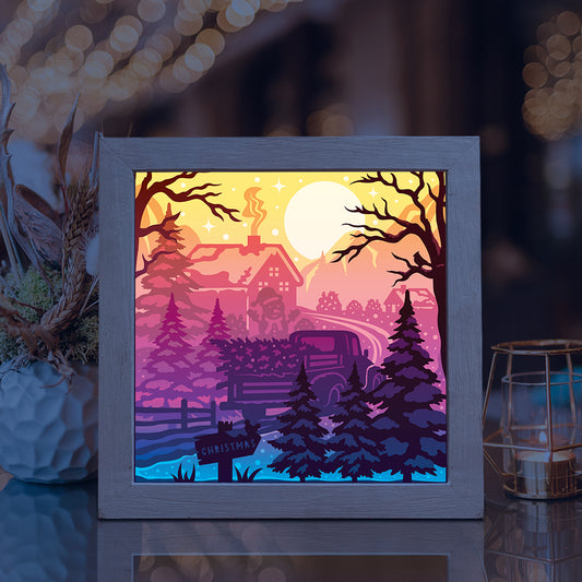 Merry Christmas 22 – 3D Lightbox SVG File for Cricut & Silhouette