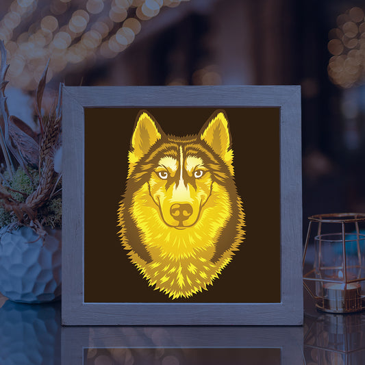Husky Portrait – 3D Lightbox SVG File for Cricut & Silhouette
