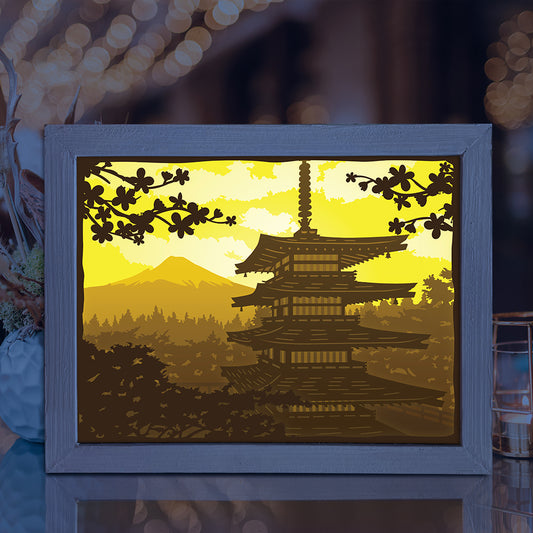 Japanese Pagoda - 3D Landscape Papercut Lightbox File - Cricut File - VEKTOR KRAFT