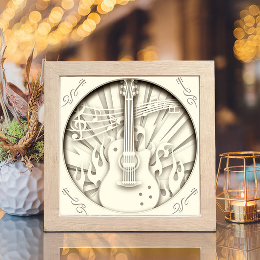 Guitar 2 – 3D Shadow Box SVG File for Cricut & Silhouette