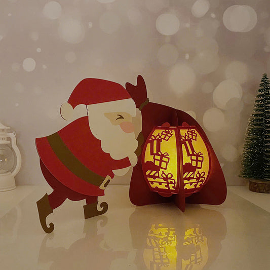 Santa 2 - 3D Christmas Lantern File - Cricut File - VEKTOR KRAFT