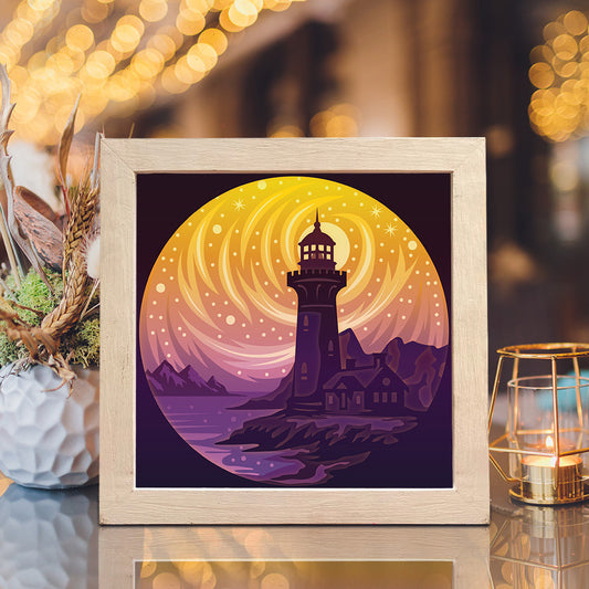 Lighthouse 11 - 3D Landscape Papercut Lightbox File - Cricut File - VEKTOR KRAFT