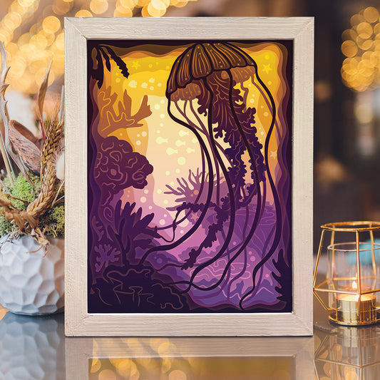 Jellyfish - 3D Animal Papercut Lightbox File - Cricut File - VEKTOR KRAFT