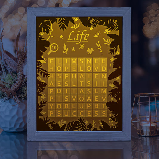 Word Search – 3D Lightbox SVG File for Cricut & Silhouette