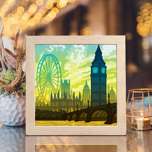 London 2 - 3D Landscape Papercut Lightbox File - Cricut File - VEKTOR KRAFT