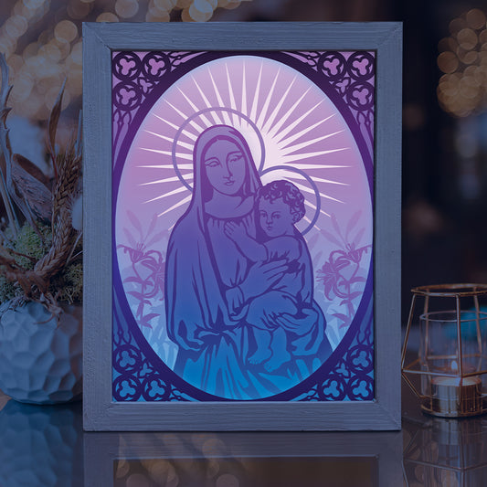 Virgin Mary 1 – 3D Lightbox SVG File for Cricut & Silhouette