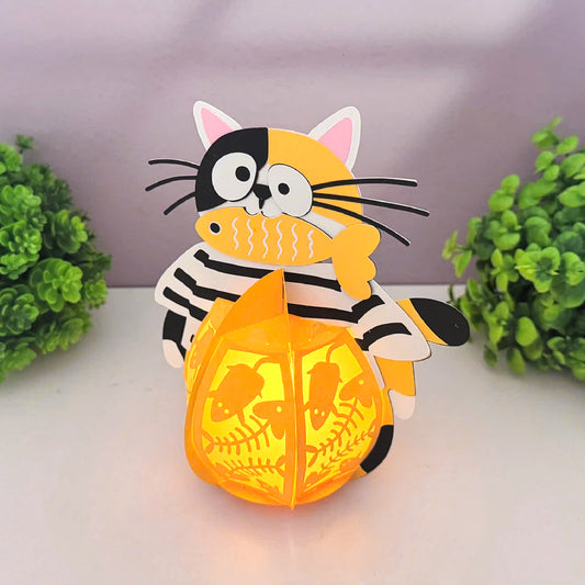 Cute Cat 4 - 3D Animal Paper Lantern File - Cricut File - VEKTOR KRAFT