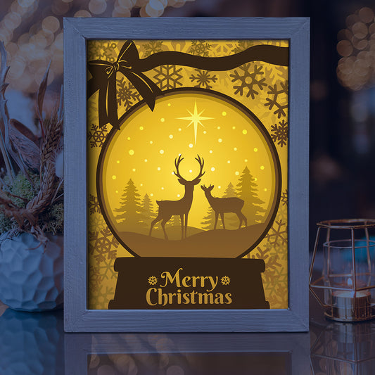 Merry Christmas 15 – 3D Lightbox SVG File for Cricut & Silhouette