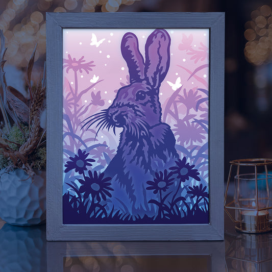 Rabbits 2 - 3D Animal Papercut Lightbox File - Cricut File - VEKTOR KRAFT