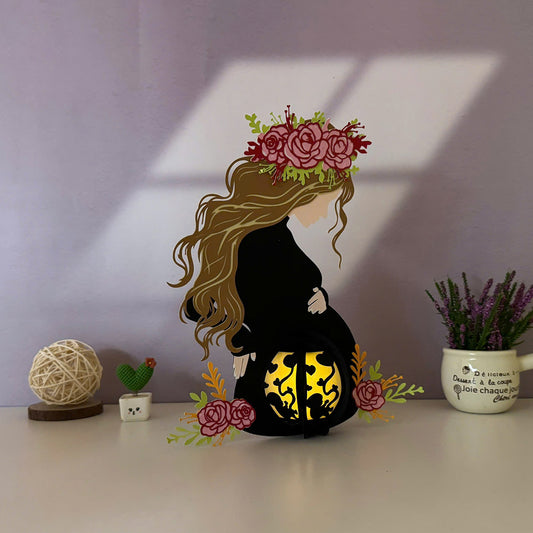 Pregnant Mother - 3D Mother Lantern File - Cricut File - VEKTOR KRAFT