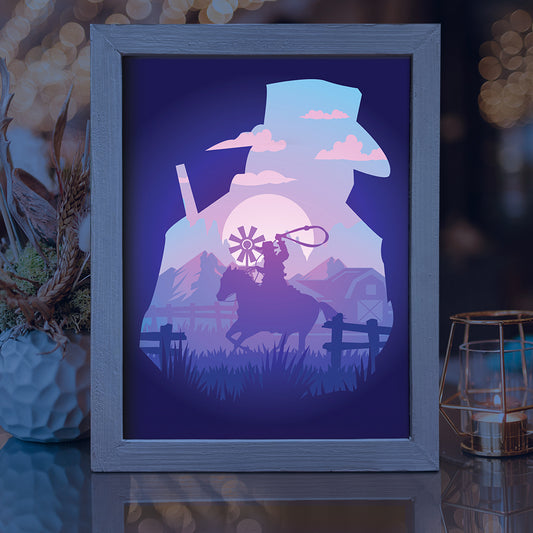 Cowboy 1 – 3D Lightbox SVG File for Cricut & Silhouette