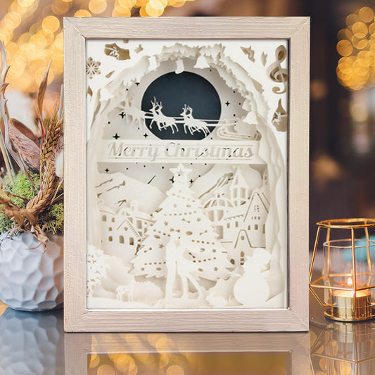 Merry Christmas 2 – 3D Lightbox SVG File for Cricut & Silhouette