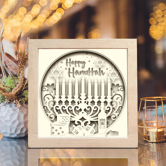 Hanukkah – 3D Shadow Box SVG File for Cricut & Silhouette