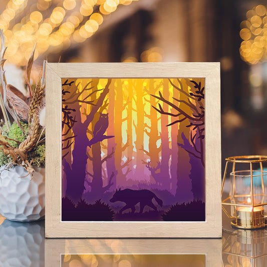 Owl And Wolf - 3D Animal Papercut Lightbox File - Cricut File - VEKTOR KRAFT