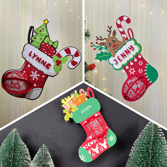 Pack 3 Socks Custom - 3D Christmas Lantern File - Cricut File - VEKTOR KRAFT