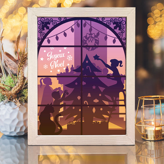 Joyeux Noel 12 – 3D Lightbox SVG File for Cricut & Silhouette