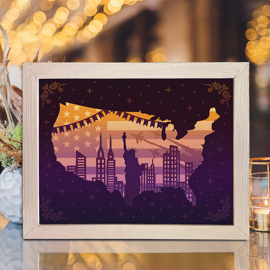 Patriotic - 3D Special Occasions Papercut Lightbox File - Cricut File - VEKTOR KRAFT