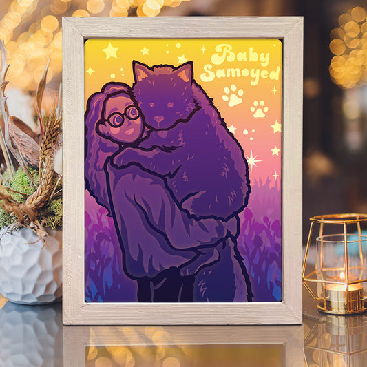 Samoyed - 3D Animal Papercut Lightbox File - Cricut File - VEKTOR KRAFT