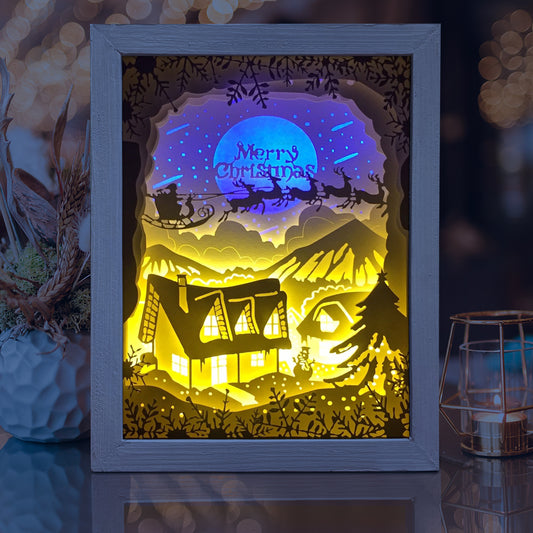 Merry Christmas 6 – 3D Lightbox SVG File for Cricut & Silhouette