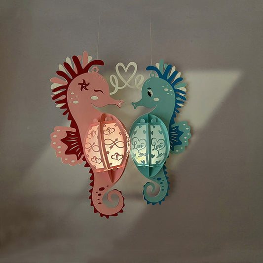 Seahorse Couple - 3D Animal Lantern File - Cricut File - VEKTOR KRAFT