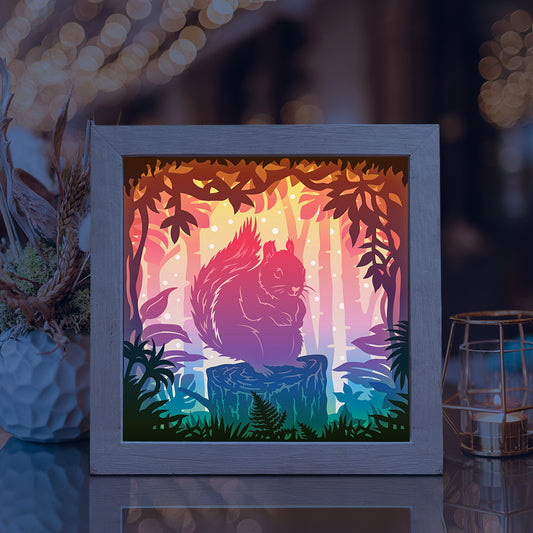 Squirrel - 3D Animal Papercut Lightbox File - Cricut File - VEKTOR KRAFT