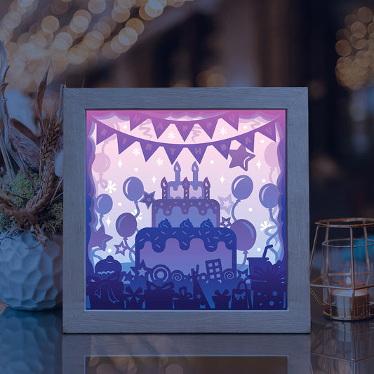 Happy Birthday 2 - 3D Birthday Papercut Lightbox File - Cricut File - VEKTOR KRAFT