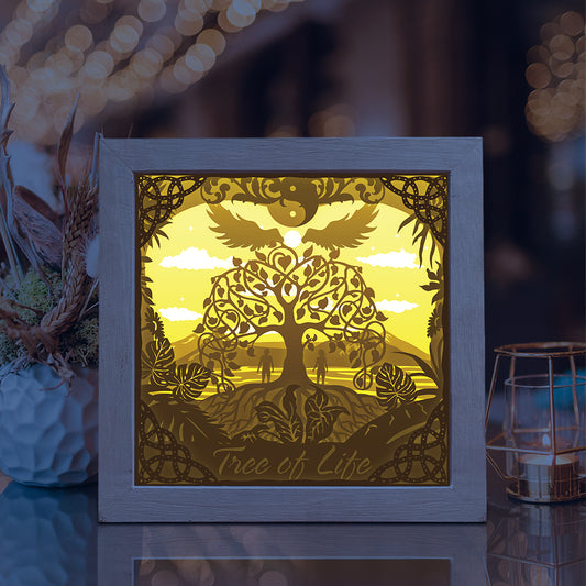 Tree of Life Square – 3D Lightbox SVG File for Cricut & Silhouette