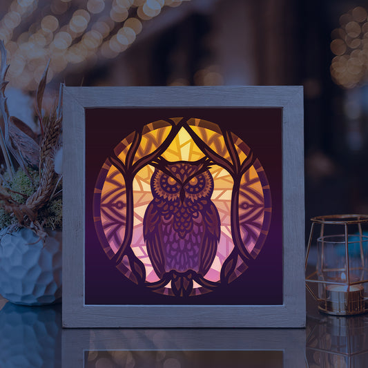 Owl 2 - 3D Animal Papercut Lightbox File - Cricut File - VEKTOR KRAFT