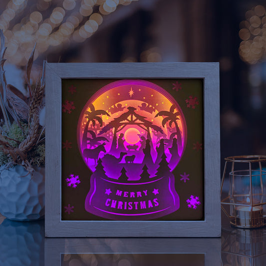 Christmas Snowball Nativity 1 – 3D Lightbox SVG File for Cricut & Silhouette