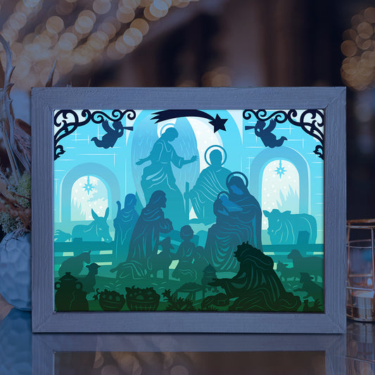 Christmas Nativity – 3D Lightbox SVG File for Cricut & Silhouette