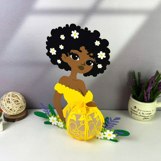 Pregnant Mother 2 - 3D Mother Lantern File - Cricut File - VEKTOR KRAFT