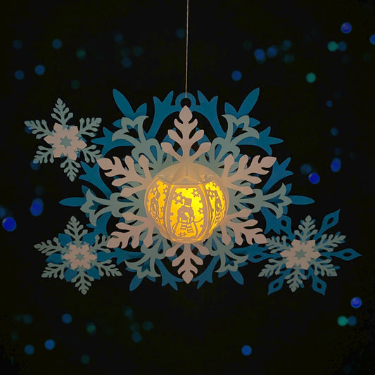 Snowflake 3 - 3D Christmas Lantern File - Cricut File - VEKTOR KRAFT