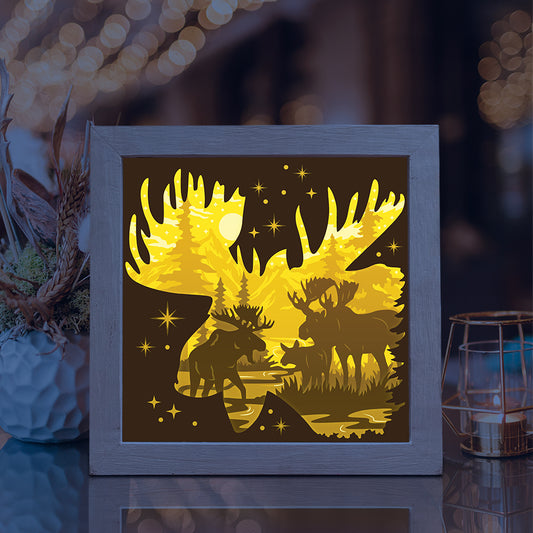 Moose 2 – 3D Lightbox SVG File for Cricut & Silhouette