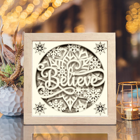 Christmas Believe – 3D Shadow Box SVG File for Cricut & Silhouette