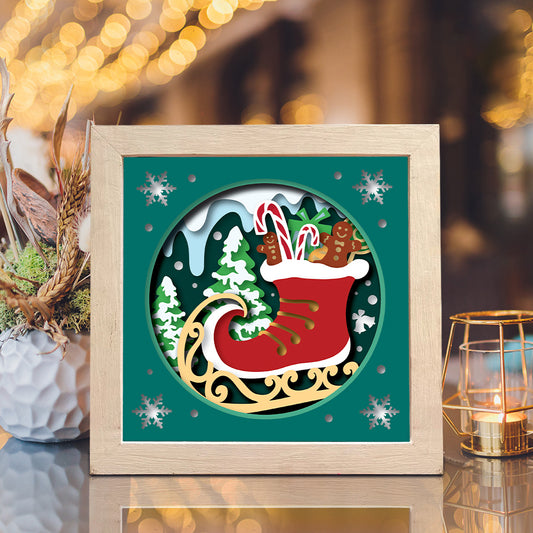 Christmas Ice Skates – 3D Shadow Box SVG File for Cricut & Silhouette