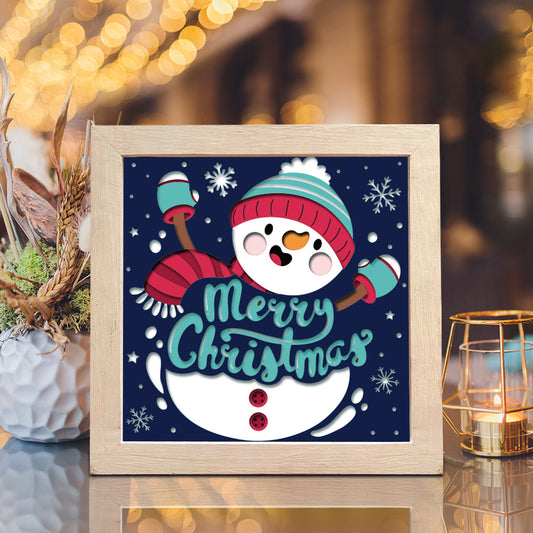 Christmas Snowman 1 – 3D Christmas Paper Cut Shadow Box File - Cricut File - (8x8 inches) - VEKTOR KRAFT