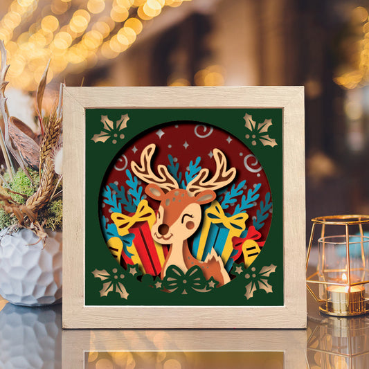 Cute Reindeer – 3D Shadow Box SVG File for Cricut & Silhouette