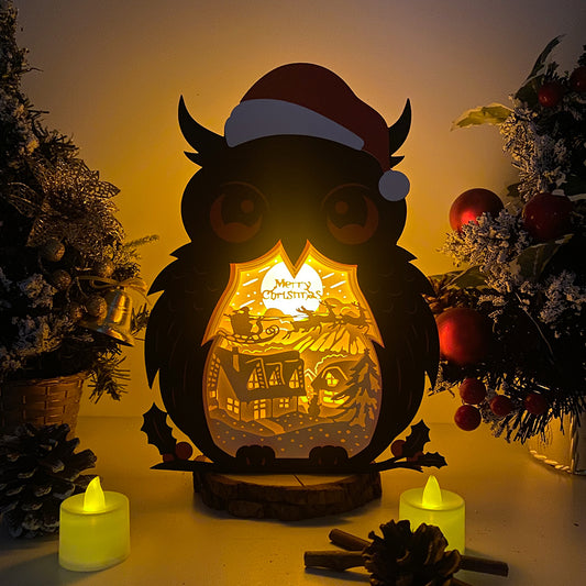 Christmas Village – 3D Christmas Owl Box File - Cricut File - VEKTOR KRAFT