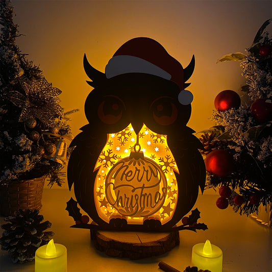 Glass Christmas Ball – 3D Christmas Owl Box File - Cricut File - VEKTOR KRAFT