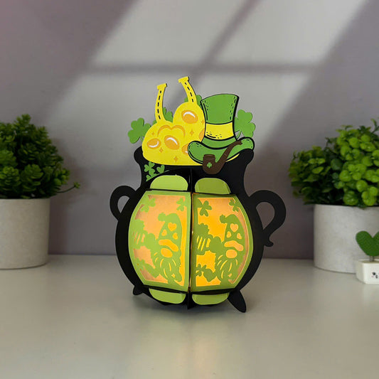 Lucky Pot - 3D St. Patrick's Day Paper Cut Lantern File - Cricut File - VEKTOR KRAFT