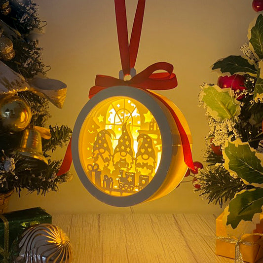 Christmas Gnome - 3D Ornament Lantern File - Cricut File - VEKTOR KRAFT