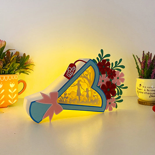 Mom And Daughter – 3D Bouquet Box File - Cricut File - VEKTOR KRAFT