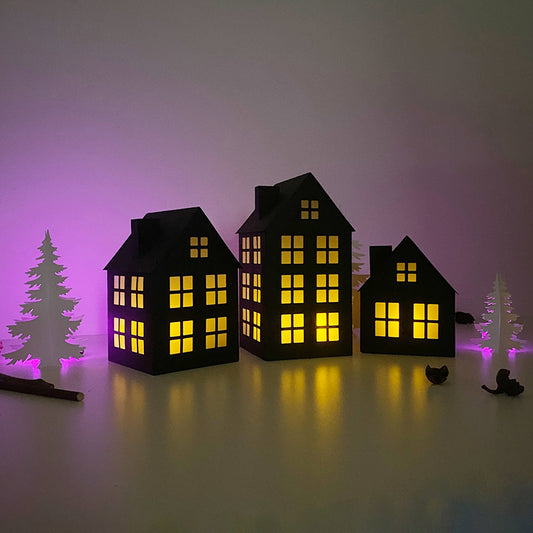 House Christmas - 3D House Lantern File - Cricut File - VEKTOR KRAFT