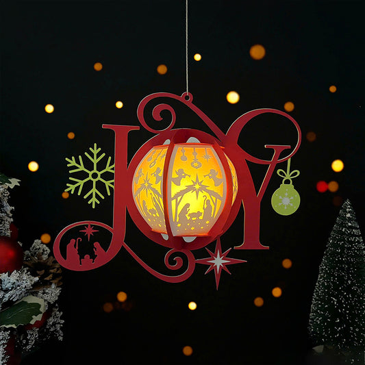 JOY - 3D Christmas Lantern File - Cricut File - VEKTOR KRAFT