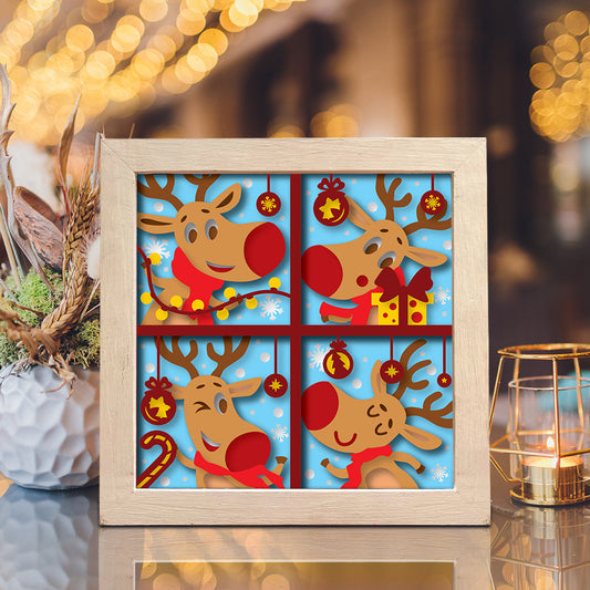 Rudolph 4 – 3D Shadow Box SVG File for Cricut & Silhouette
