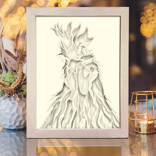 Rooster Colorful – 3D Shadow Box SVG File for Cricut & Silhouette